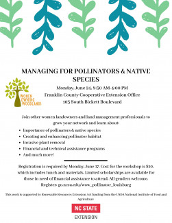 Women's Pollinator Management Workshop Flier