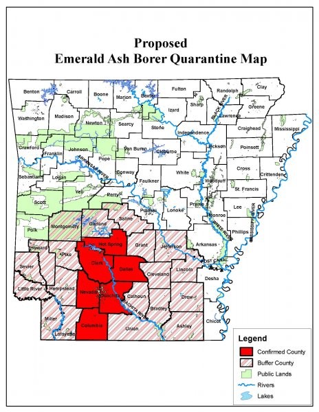 Proposed emerald ash borer quarantine map